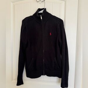 Ralph Lauren Full Zip Sweater with Red Logo
